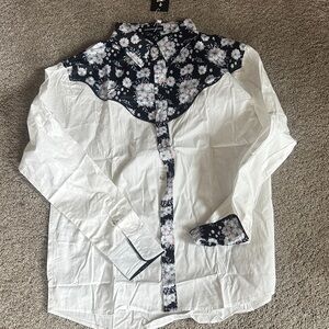 Men's Floral Accent Button-Down Shirt